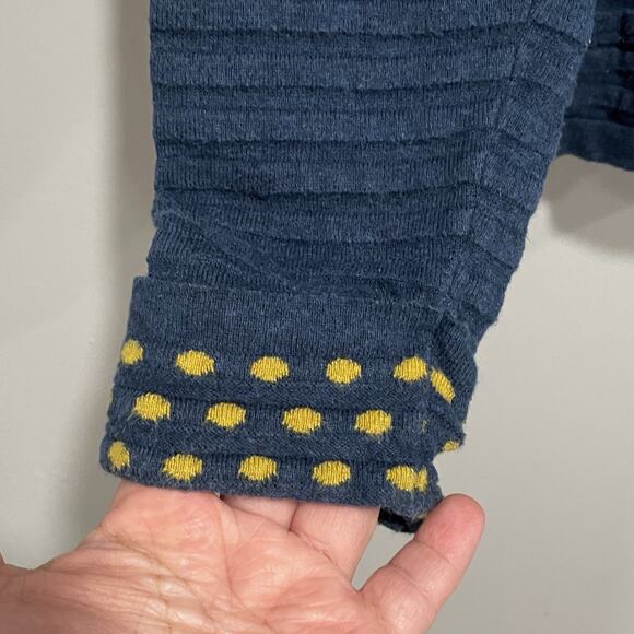 Twee Mansted Womens Textured Knit Cardigan Sweater Size Medium Blue Polka Dots - Picture 6 of 8